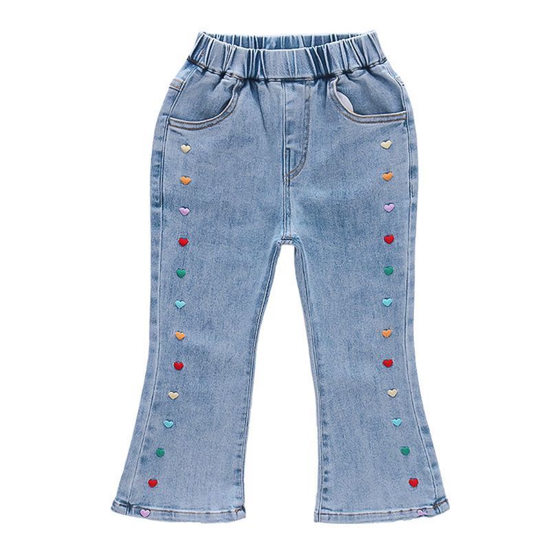 Niños versátiles ropa infantil niñas jeans primavera y otoño pantalones de moda pantalones elásticos pantalones delgados niñas image 5