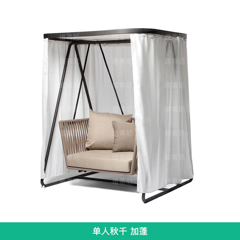 Swing al aire libre patio al aire libre balcón impermeable muebles de ocio cuerdas de cabina colgantes de caña sillas de caña image 9