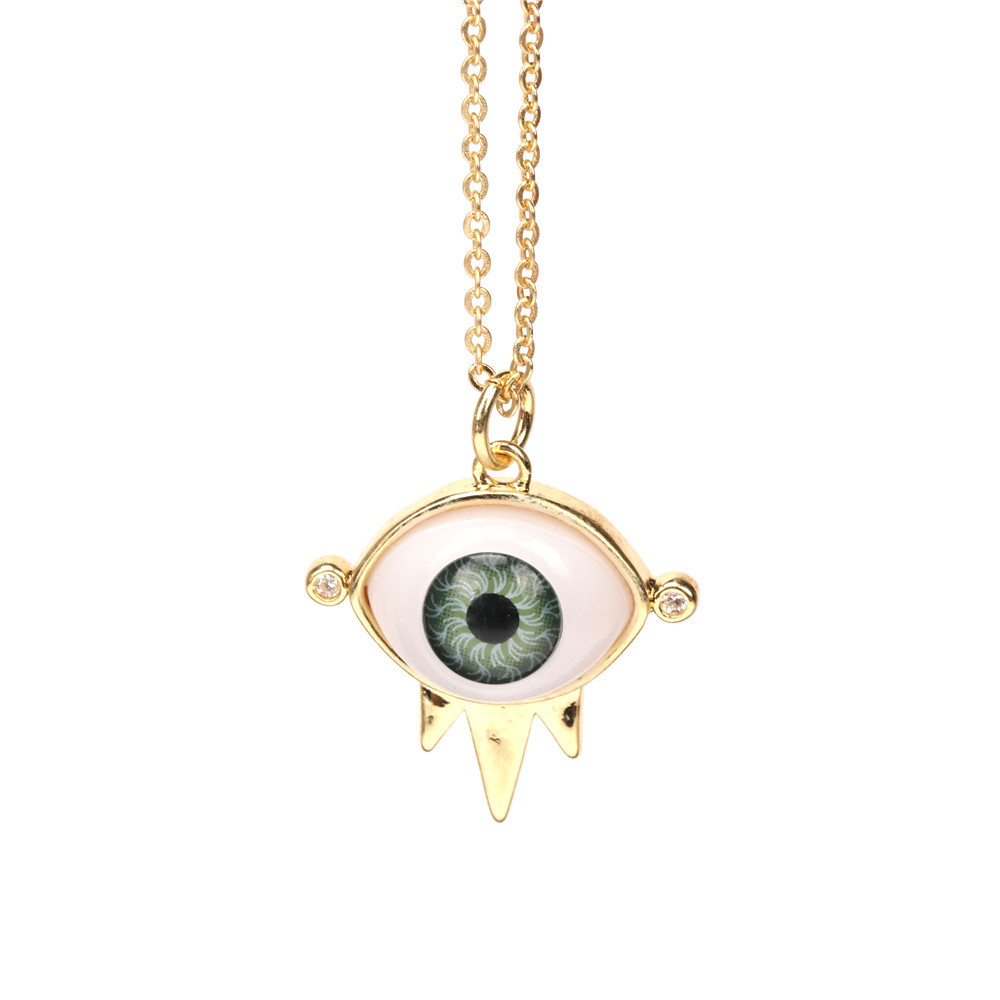 devilu0027s eye micro zircon pendant copper necklace wholesale nihaojewelry