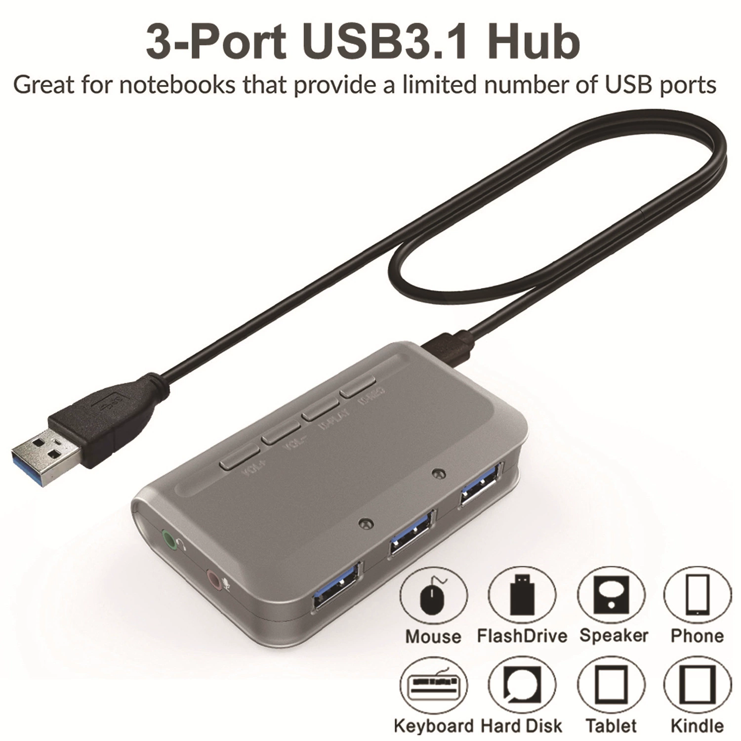 PS5 PS4 ПК компьютер USB3.1HUB трехпортовый концентратор с переменной звуковой картой гарнитура высокоскоростная док-станция трансграничная