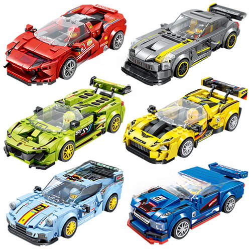 Compatible with Lego bricks race car sports car children's intelligence assembly small particles boys' car primary school students toys wholesale