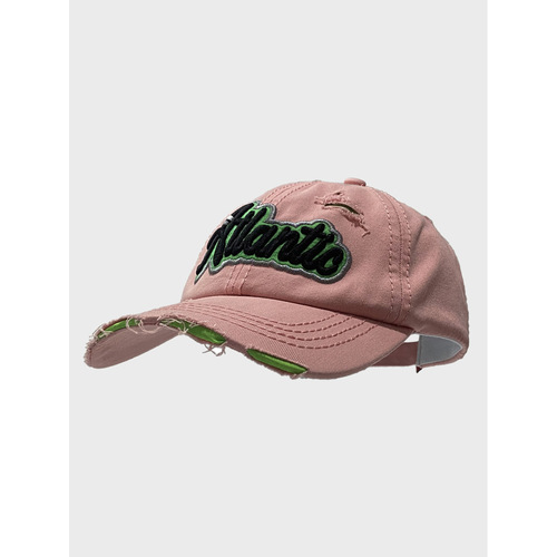American retro hole baseball cap for women Spring and Summer new fashion khaki color embroidered soft brim duckbill cap for men trendy looks face slimming
