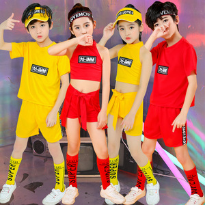  children boys girls hiphop street  rapper singer jazz dance costumes  gogo dancers performance clothing hip-hop dance outfits aerobics exercises dancing clothes for kids