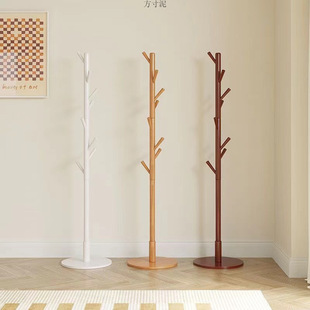 Solid Wood Laminate Floor-Standing Coat Rack Dormitory Internet Celebrity Clothes Rack Bedroom Living Room Entrance Hall Bag Rack Storage Rack