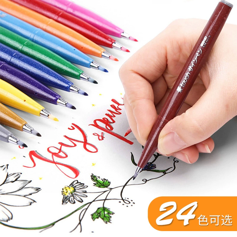Новый цвет японской ручки Pentel Pentita Touch, цветной корпус, мягкая головка, цветочный рисунок на корпусе