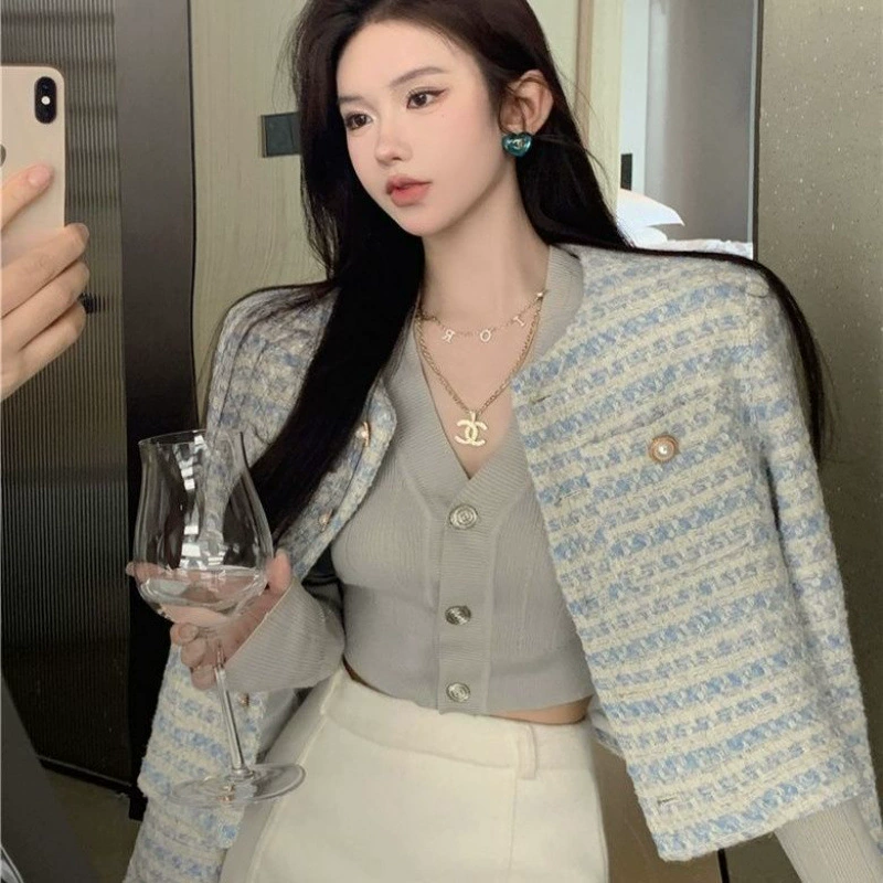 Осенняя дизайнерская куртка, стиль Chanel, французский стиль