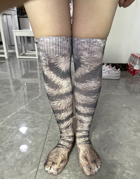 Unisex 3d printed animal foot and hoof socks adult unisex adult printed socks animal socks cat jio socks_voghion.com