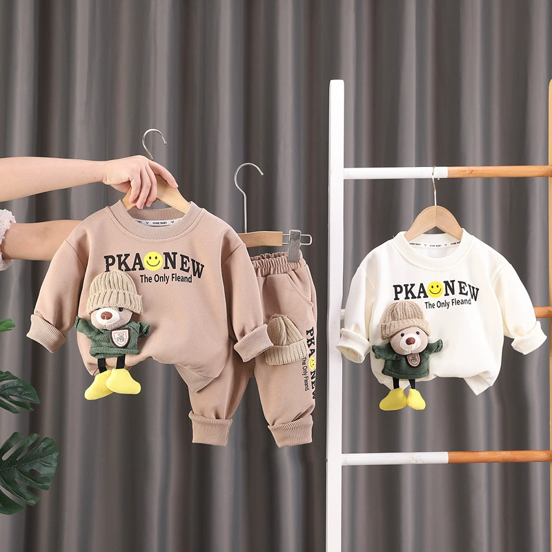 Children's autumn spring cute sweatshirt for boys, demi-season long-sleeve, set