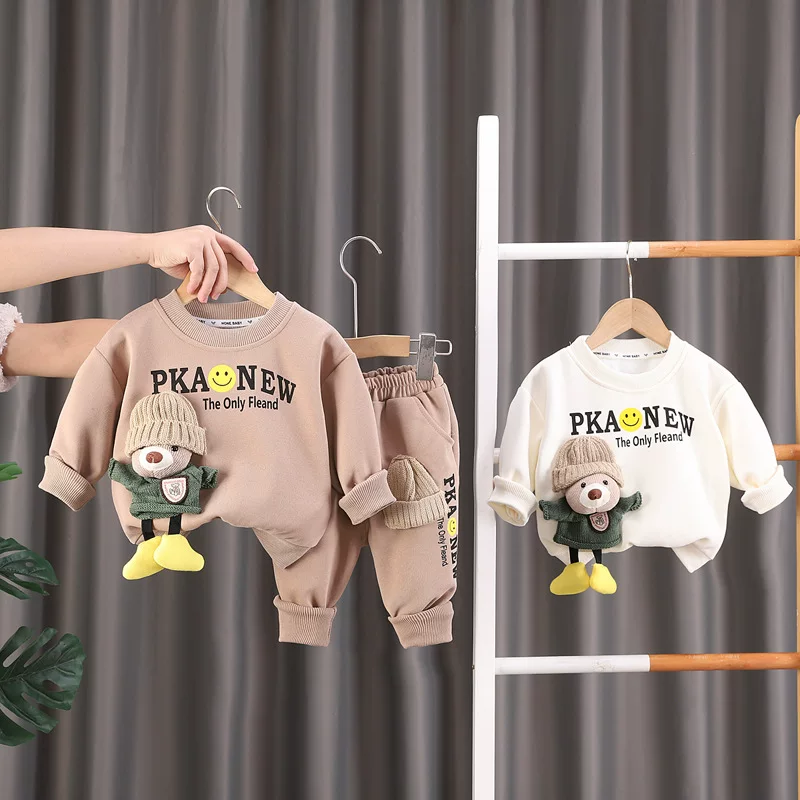 Children's autumn spring cute sweatshirt for boys, demi-season long-sleeve, set