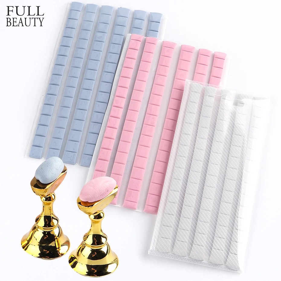 Cross-Border New Arrival Manicure Implement Universal Clay Nail Tip Fixed Practice Support Brickearth White Blue Green Pink Plasticene