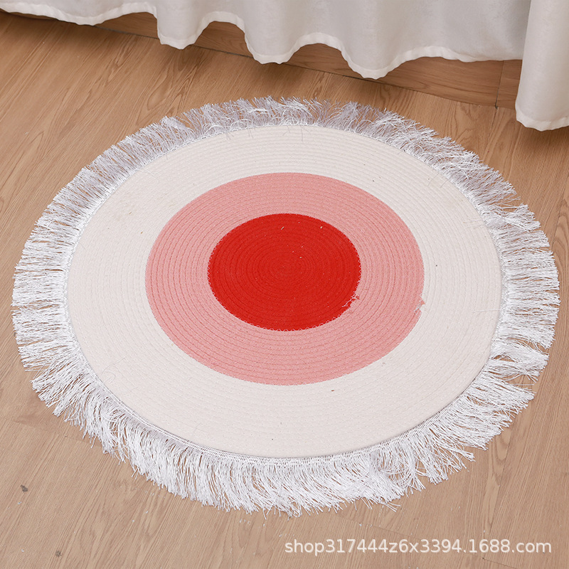 almohadilla de comedor redonda tejida mezclada una variedad de estilos almohadilla de comedor de aislamiento térmico almohadilla de comedor de césped de hierba para cocina doméstica almohadilla de aislamiento térmico