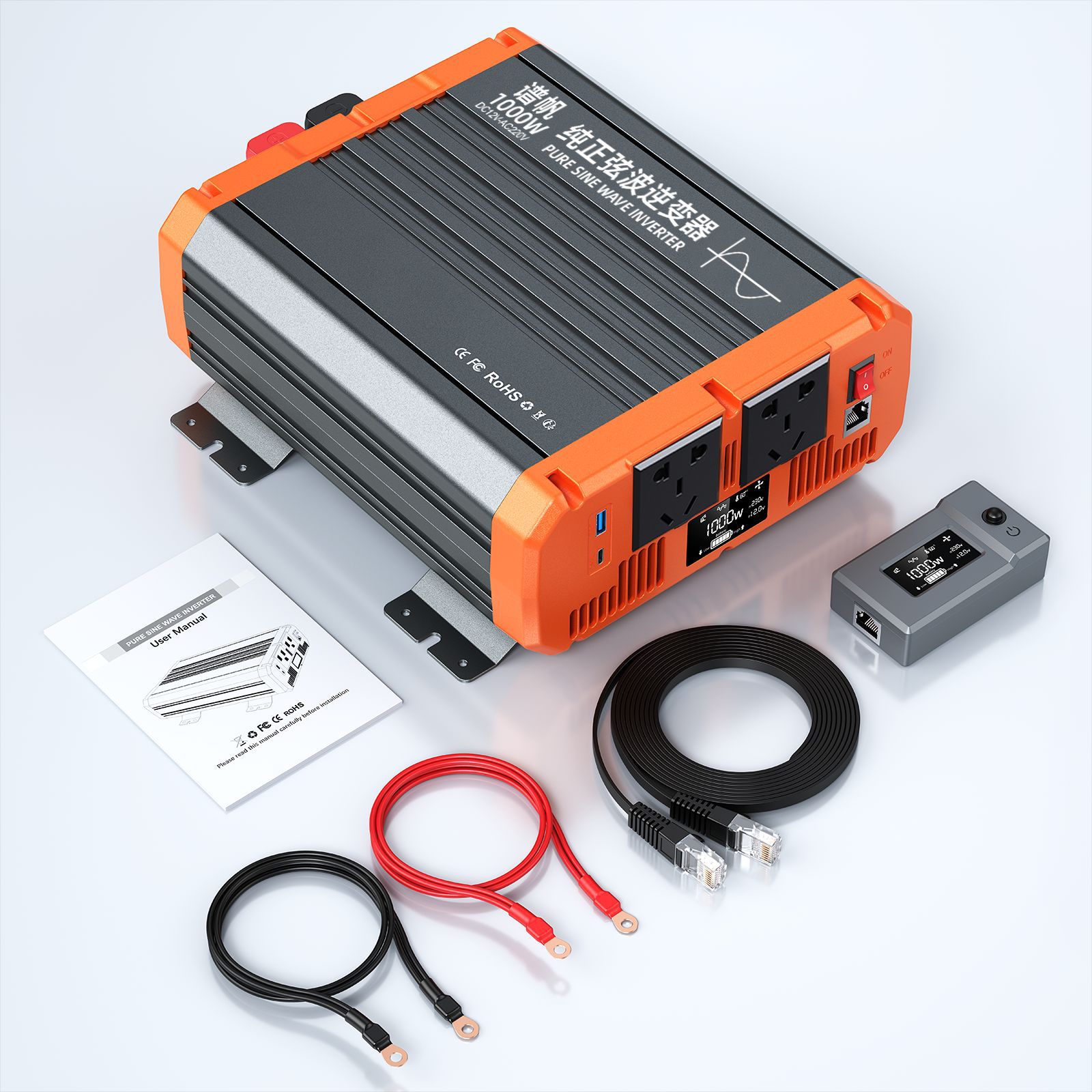 Inversor de onda sinusoidal pura potencia completa 2000W3000W12v24v48V a 220V convertidor de camión doméstico