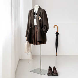 【冬日摩洛】新款人字纹休闲通勤百搭韩系西装款羊毛大衣HL27-4