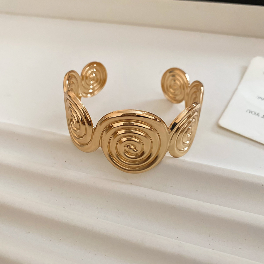 Europa y Estados Unidos plumas transfronterizas hojas bordas abiertas pulsera ligera lujosa alta sensación brazalete punk jeans de moda joyas mujeres image 75