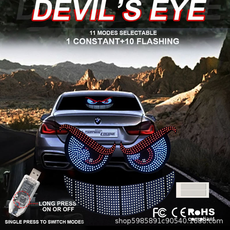 Cross-Border New Model Devil's Eye Led Expression Light Car Dynam