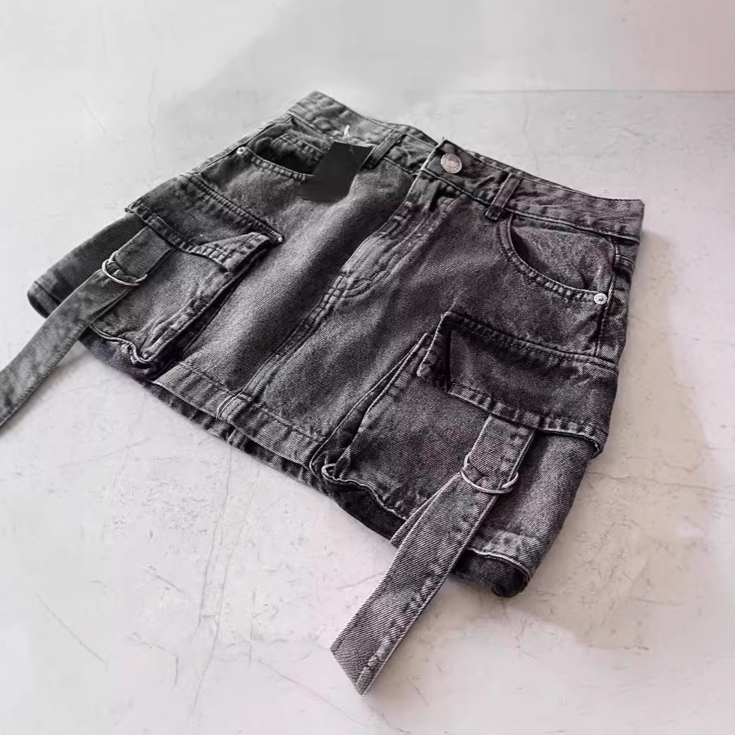 Falda de mujer de comercio electrónico transfronterizo más interior anti-zhuguang país retro gótico negro Y2k mini esquí moda Harajuku