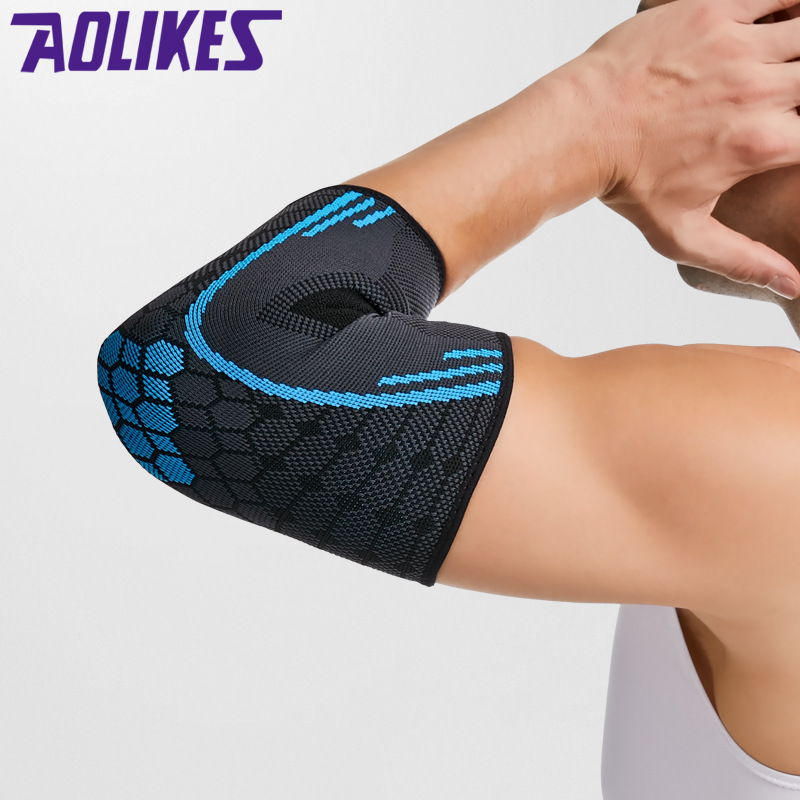 En stock de punto elástico transpirable coderas hombres y mujeres al aire libre correr deportes fitness montar coderas image 4