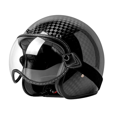 Motosiklet kaskı (dəbilqə) — Half Helmet Ultra Light - 700-square-clear-bubble-mirror-elastic-band-m