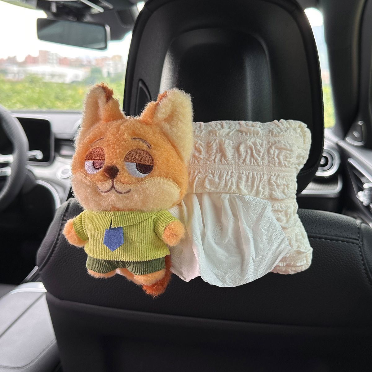 Zootopia Car Tissue Box, Car Tissue Holder, Car Paper Bag, In-Car Hanging Bag, Cute Decoration, Hanging Type