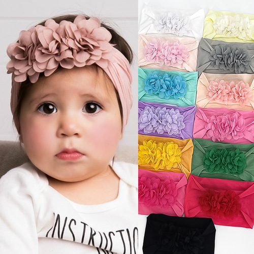 Chiffon flower baby hair accessories, soft and comfortable nylon headband, children's accessories, cute princess headband