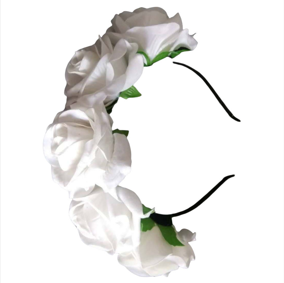 Du Xiang joyería 7cm franela Rosa flor artificial diadema Garland tocado flor eterna horquilla accesorios para el cabello