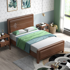 兒童床 雙人床櫸木小戶型臥室現代簡約實木單人床1.2米男孩女孩床