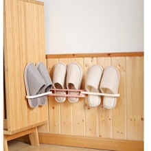免打孔可折叠三合一多功能壁挂式拖鞋架可伸缩浴室毛巾收纳置物架