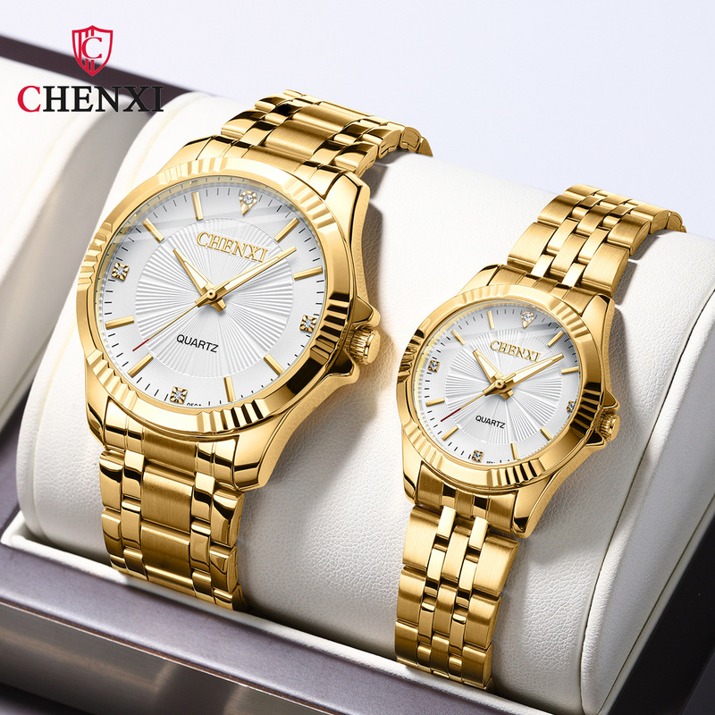 Chenxi Watch Wholesale Men's Watch Waterproof Quartz Watch Couple Watch Morning Steel Watch Cross-Border Gold Watch Wholesale Dropshipping 050A
