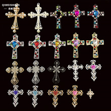 启威新款满钻十字架 手机壳贴钻diy汽载出风口包包配饰 合金配件