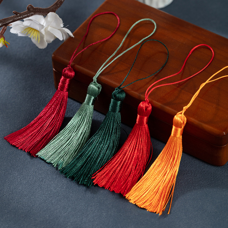 8cm Short Fat Tassel Vertical Tassel Chinese Style Bookmark Clothing Hanging Tassel Accessories Jewelry Polyester Tassel Tassel Wholesale