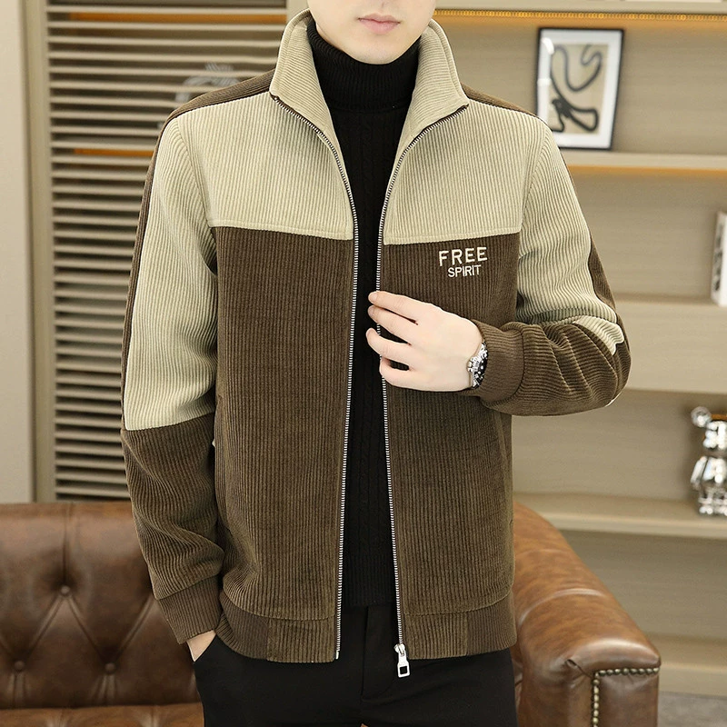 2024 новые пальто мужские осенние и зимние повседневные шерстяные куртки высокого класса золотой норковый бархат красивый мужской топ