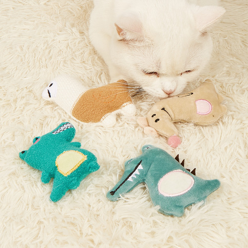 New Cat Plush Toy with Cat Grass, Self-Entertaining Cat Toy, Durable for Biting and Scratching, Catnip Included, Factory Direct
