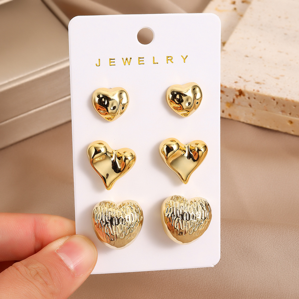 16g Weight Steel needle Ear Needle Material Ear Studs Classification 1 Set Quantity Daily Occasion CCB Material Geometric, Heart Shape Pattern All Seasons Season Women's Gender Plating Design Simple Style Style 1 Set Simple Style Geometric Heart Shape Plating CCB Ear Studs 13