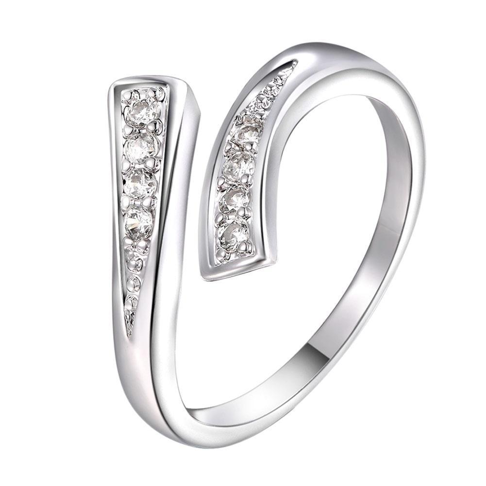 Micro inlaid zircon open ring European and American women's wedding ring cross-border popular jewelry ring adjustable ring