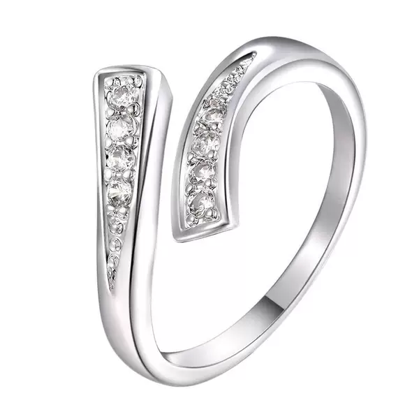 Micro inlaid zircon open ring European and American women's wedding ring cross-border popular jewelry ring adjustable ring