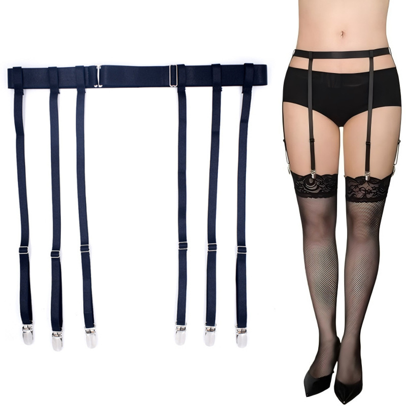 Metal Duckbill Clip Gourd Buckle Waist Ring Style Adjustable European and American Large Size Set Cotton Socks Silk Stockings Non-Slip Garter Belt