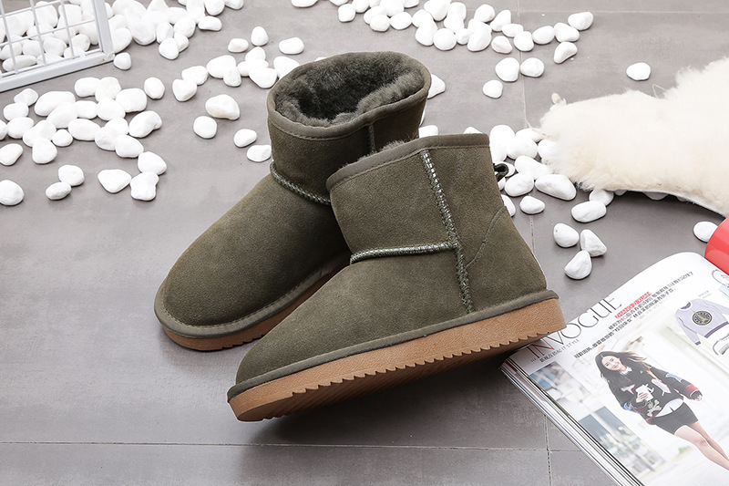 Women's short boots Flat cotton boots with lint all go with student cotton shoes_voghion.com