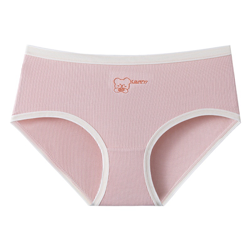 Estudiante de secundaria estilo de niña linda calzoncillos transpirables ligeros oso japonés dulce suave entrepierna de algodón de cintura media ropa interior