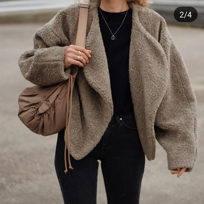 INS Style Fall/Winter Short Profile Faux Fur Imitation Lamb Plush Coat Lapel Plush Women's Sweater INS Style Fall/Winter Short Profile Faux Fur Imitation Lamb Plush Coat Lapel Plush Women's Sweater