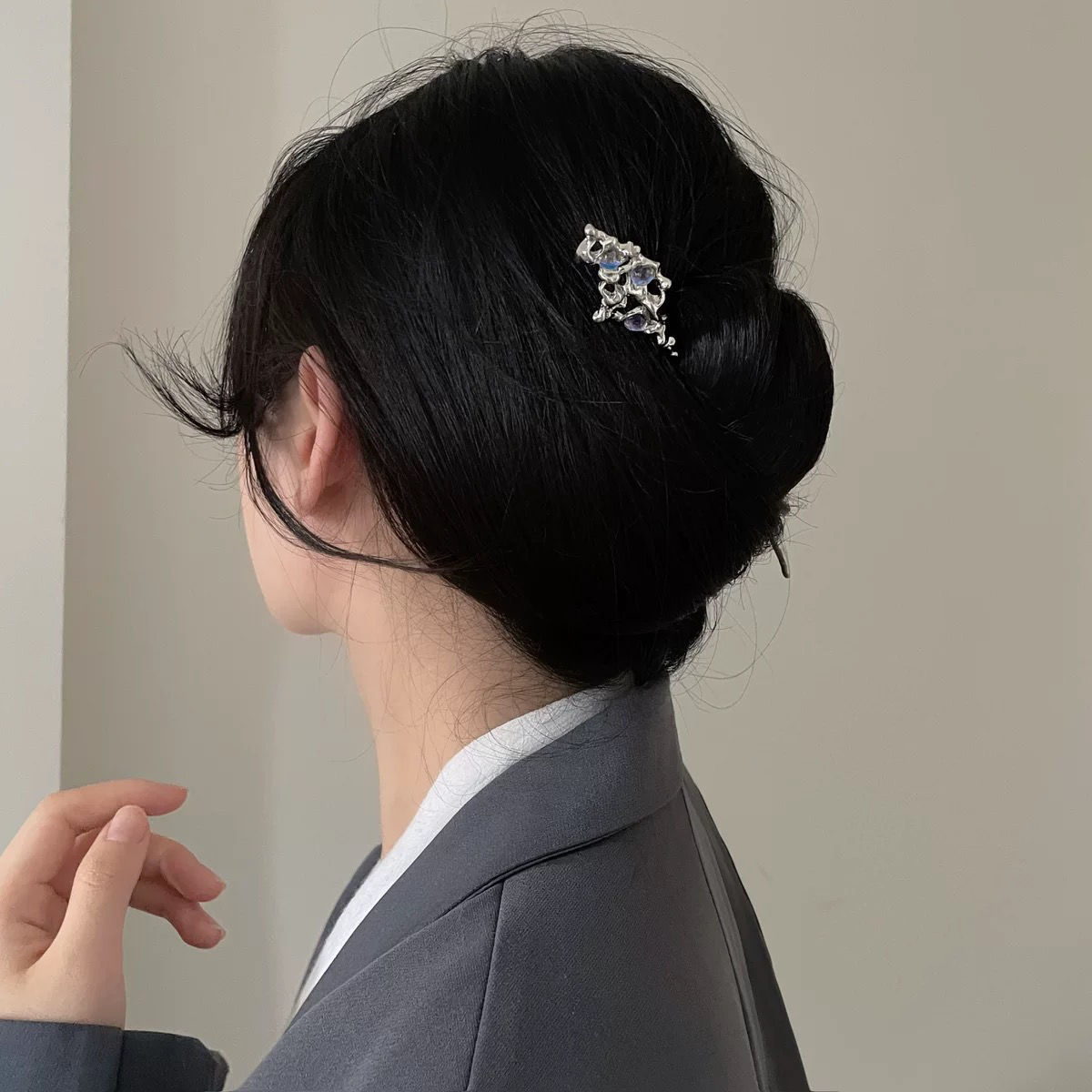 Lava de metal nuevo estilo chino horquilla verano de las mujeres moderno simple updo horquilla cheongsam accesorios Alto sentido updo accesorios para el cabello