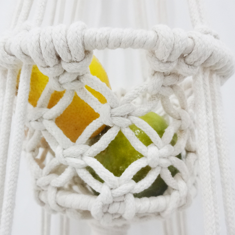 三层水果兜杂物挂兜家居装饰花盆网兜挂篮悬挂吊篮储物篮编织果篮