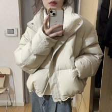 韩版小个子糖果色90白鸭绒羽绒服女短款2025新款立领加厚韩系外套