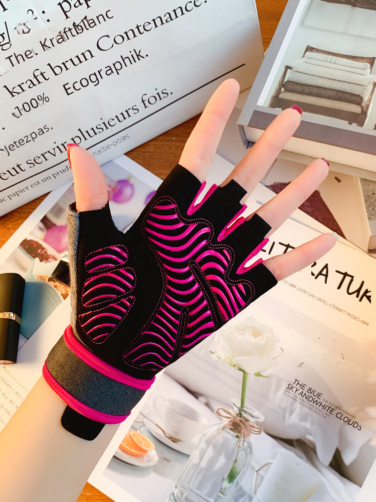 Fitness Gloves Women's Summer Half-section Thin Sunscreen Non-slip Ice Silk Driving Leakage Half-finger Cycling Gloves Women_maomaolike.com