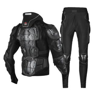 Motorcycle Cycling Armor Protective Gear Set, Wear-Resistant, Anti-Fall Knee Pads/Elbow Pads/Chest Pads/Neck Pads, Universal for All Seasons