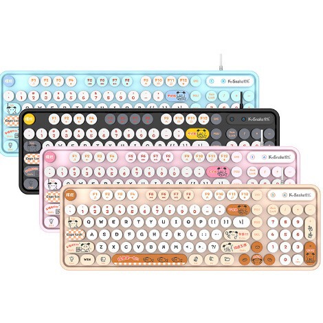マムシK2有線usbキーボードマウスセットレトロパンクマルチカラーデスクトップコンピュータノートオフィスセット|undefined