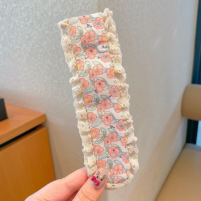 Flor triturada de punto banda de cabello fijación francesa velcro pegatinas para el cabello mujeres no comprimen el cabello lavar la cara banda de cabello tocado