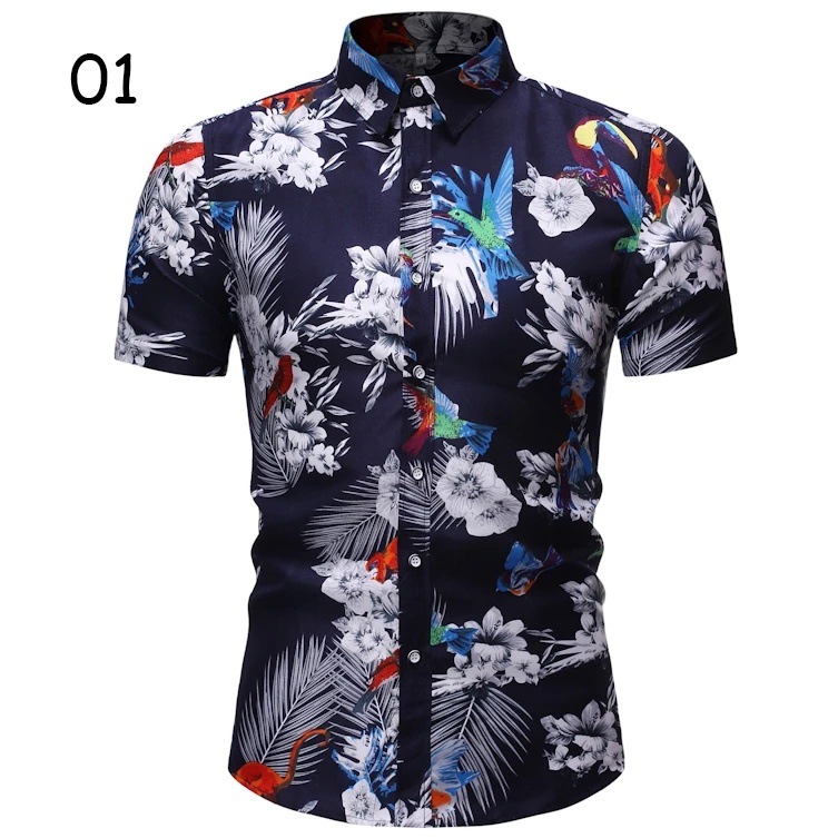 Camisa de manga corta hawaiana de vacaciones en la playa para hombres de verano Venta caliente Flor de tendencia salvaje Impresión 3D Ventas directas de fábrica