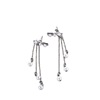 Silver needle, long pendant, universal earrings from pearl, accessory with tassels, silver 925 sample, simple and elegant design