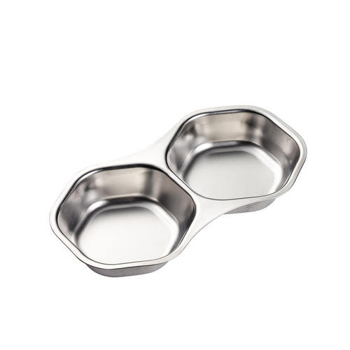 Aion 304 stainless steel two-flavor conjoined sauce plate restaurant multi-shaped seasoning plate titanium gold-plated Korean rice