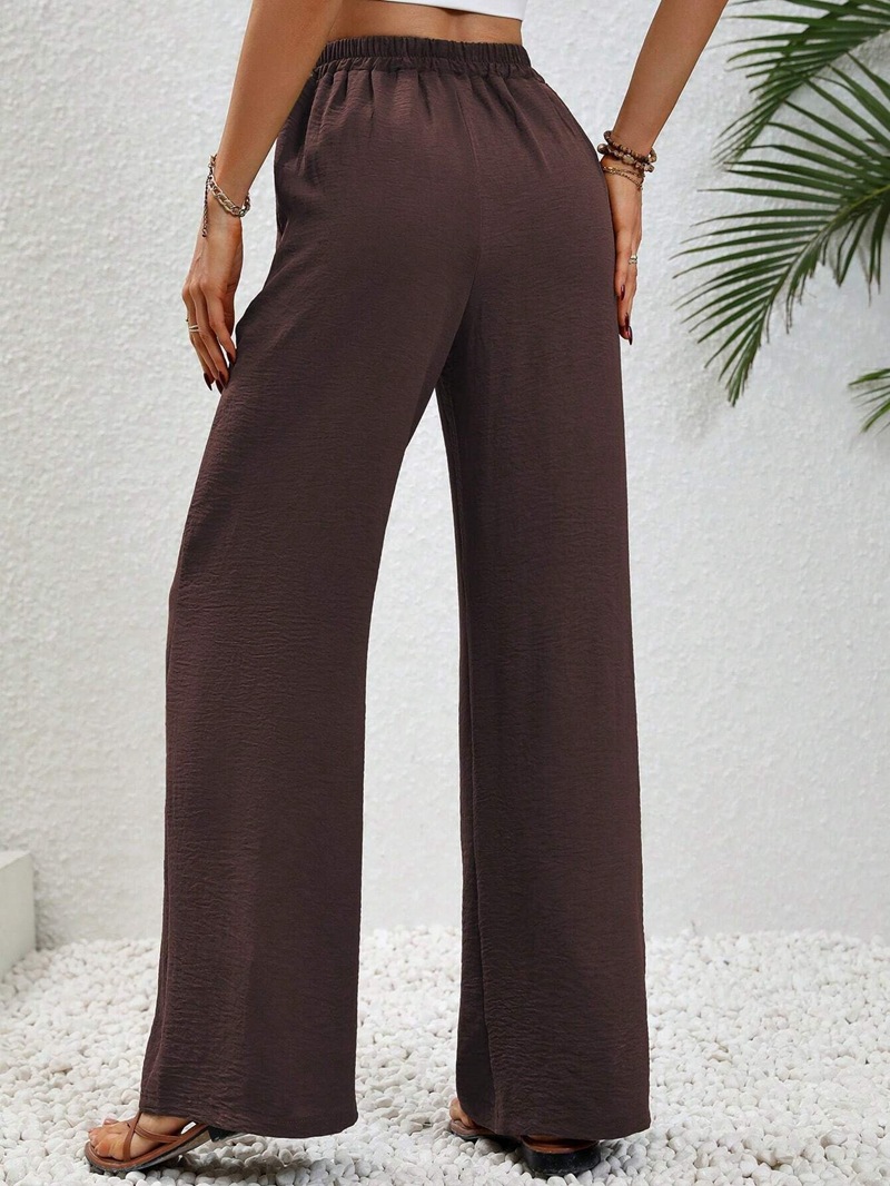 امرأة اليومي ملابس الشارع اللون الصامد مكتمل الطول السراويل سروال مستقيم display picture 54